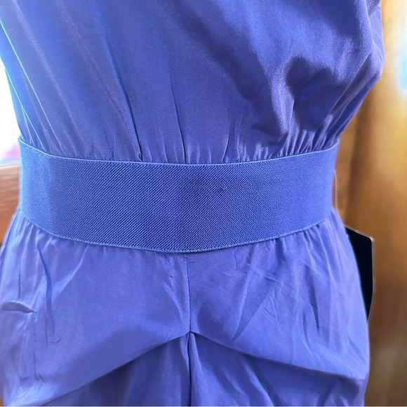 NWT Bebe Zipper Dress Royal Blue Knee Length Ruched Size Medium - Picture 6 of 9